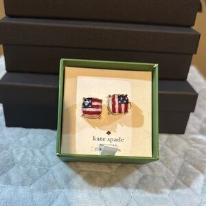 NWT Kate Spade American Flag Earrings
